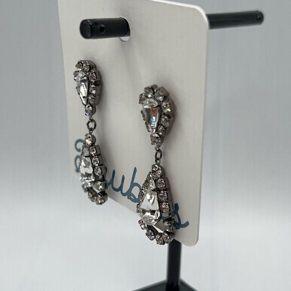 Baubles Silver Austrian Crystals Dangle Earrings - Picture 3 of 3